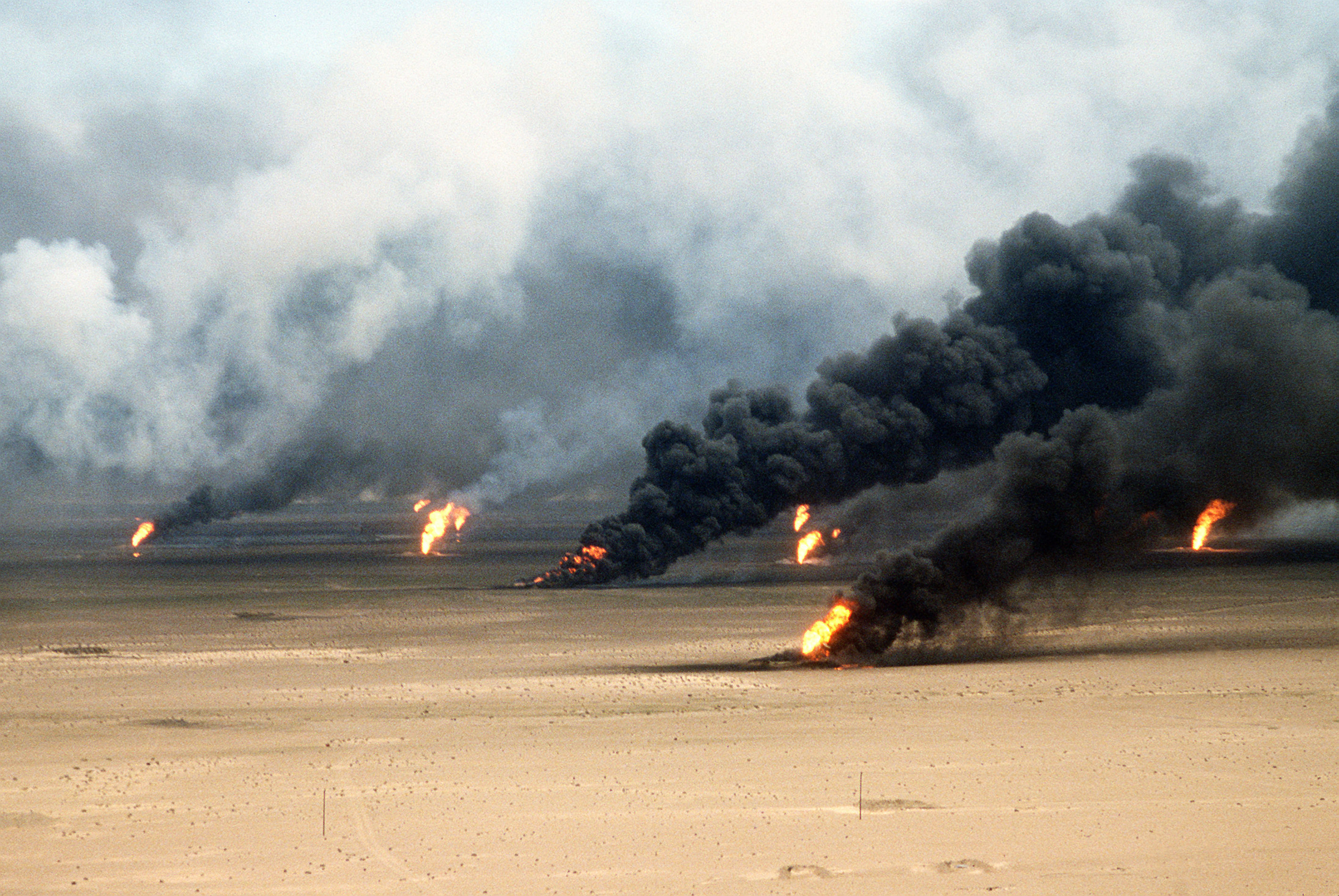 Oil Wells Burning